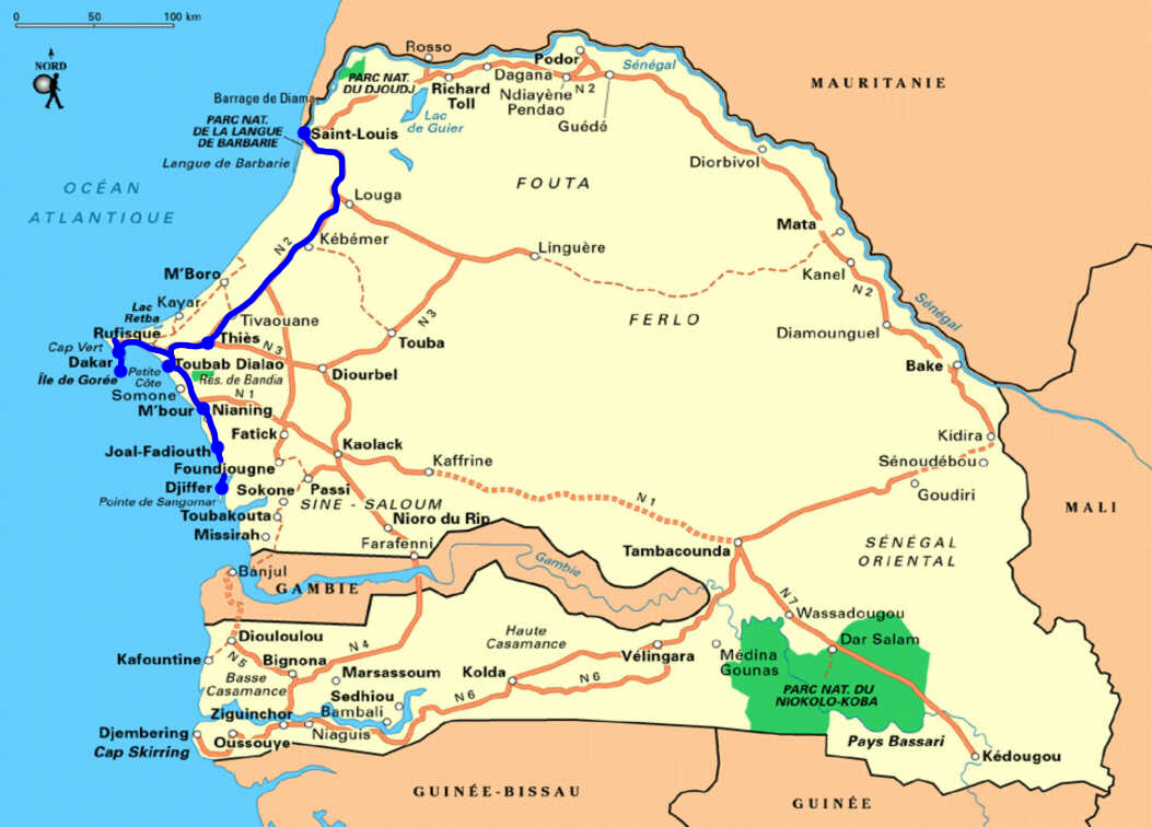 carte-geographique-senegal tracée