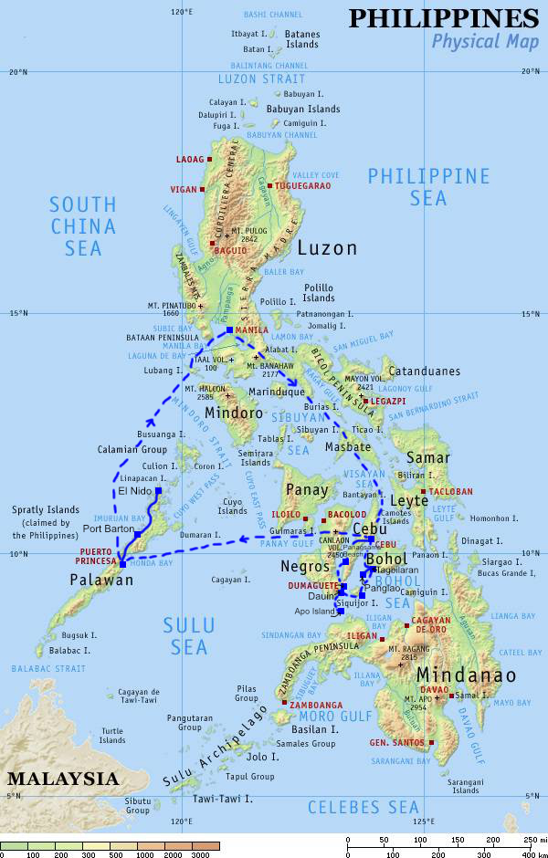 carte-geographique-philippines tracée